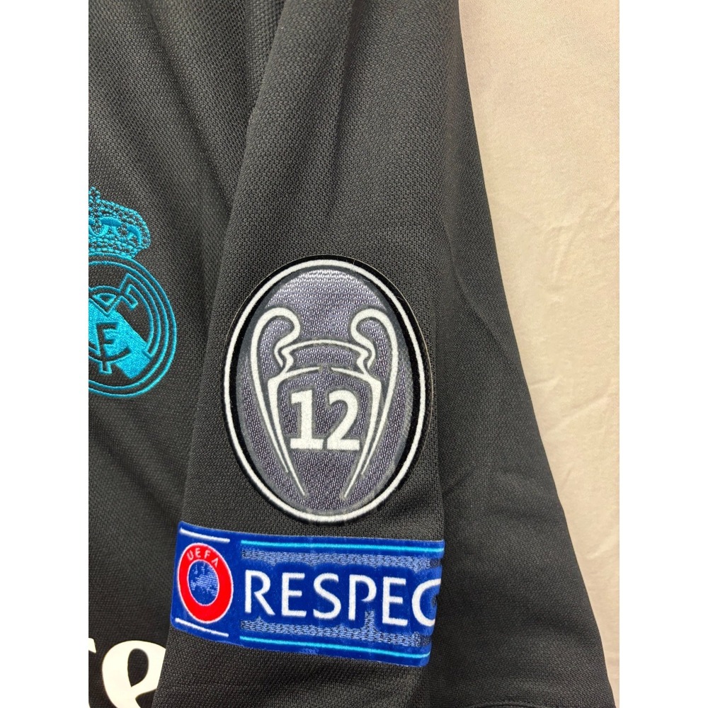 Real Madrid Adidas Away Kit Jersey Mens Black Cristiano Ronaldo Climacool XL NEW - Picture 9 of 14